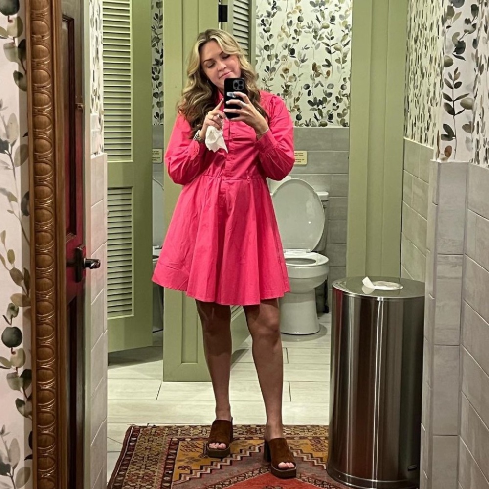 Pink Button Down Dress